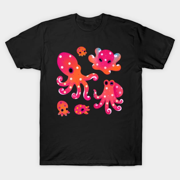 Polka dot octopus T-Shirt by pikaole